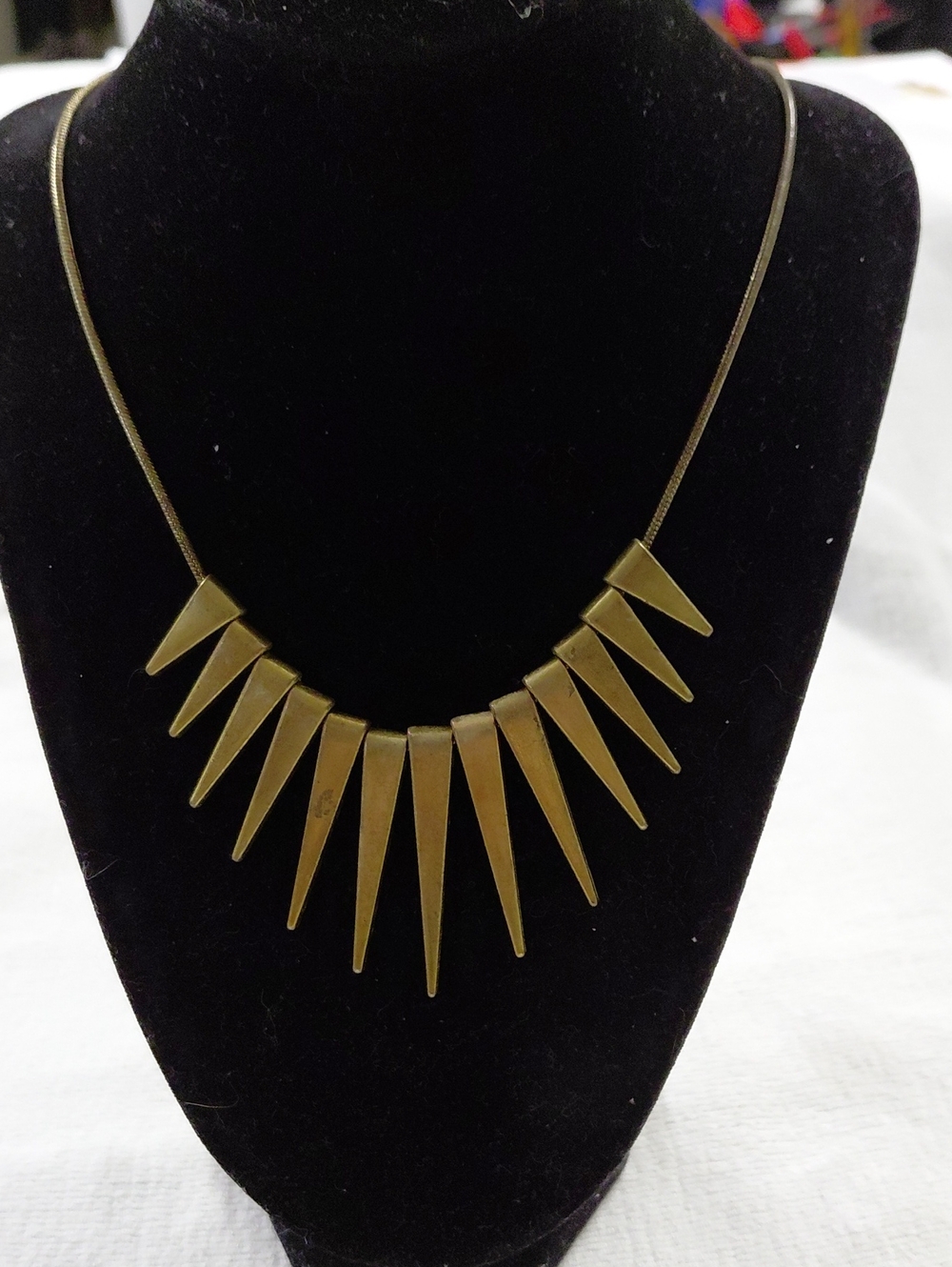 Express Gold Spike Bib Necklace